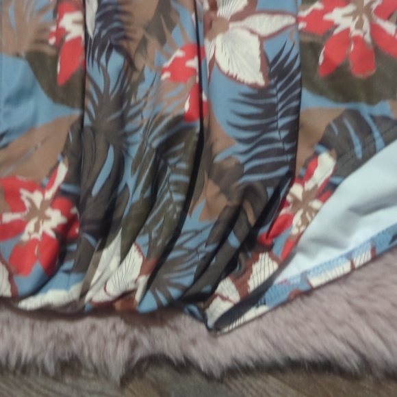 PINKBLUSH Blue Tropical Print One Piece Maternity Swimsuit ~ NWOT - Picture 7 of 13